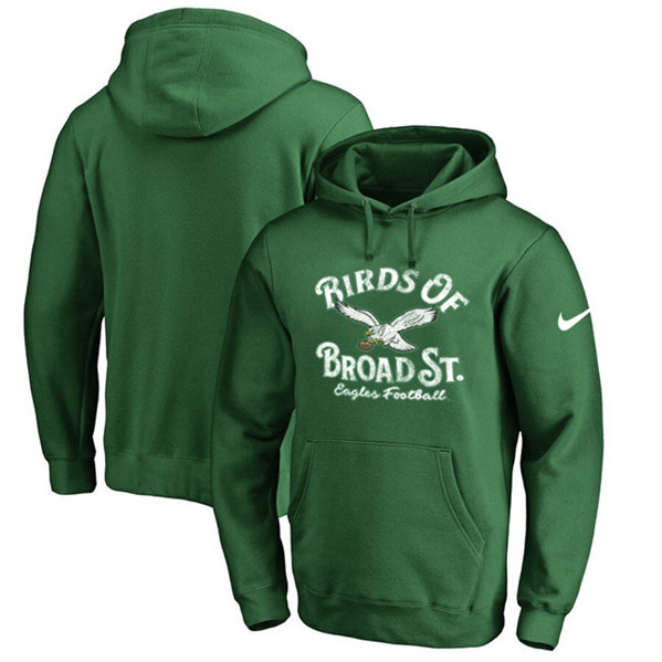 Men's Philadelphia Eagles Green Sideline Club Pullover Hoodie - Click Image to Close